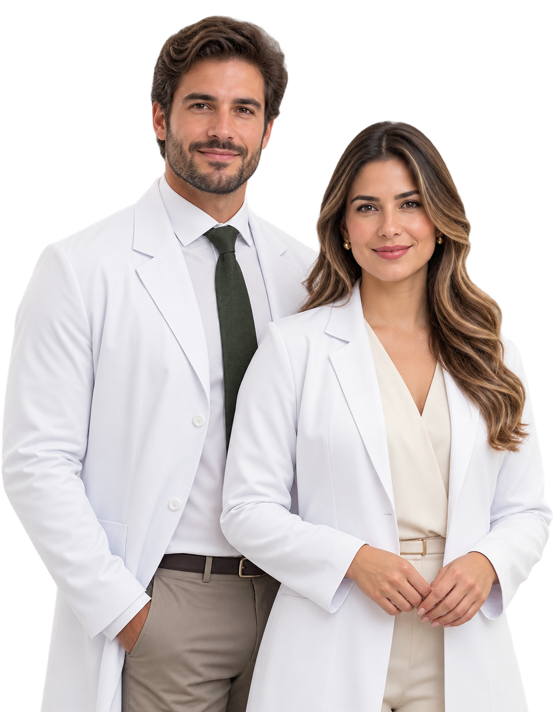 Dois médicos em apresentação profissional